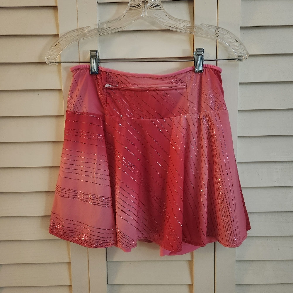 Sparkle Skirts Athletic Pink Sparkly Swing Skirt With Compression Shor…